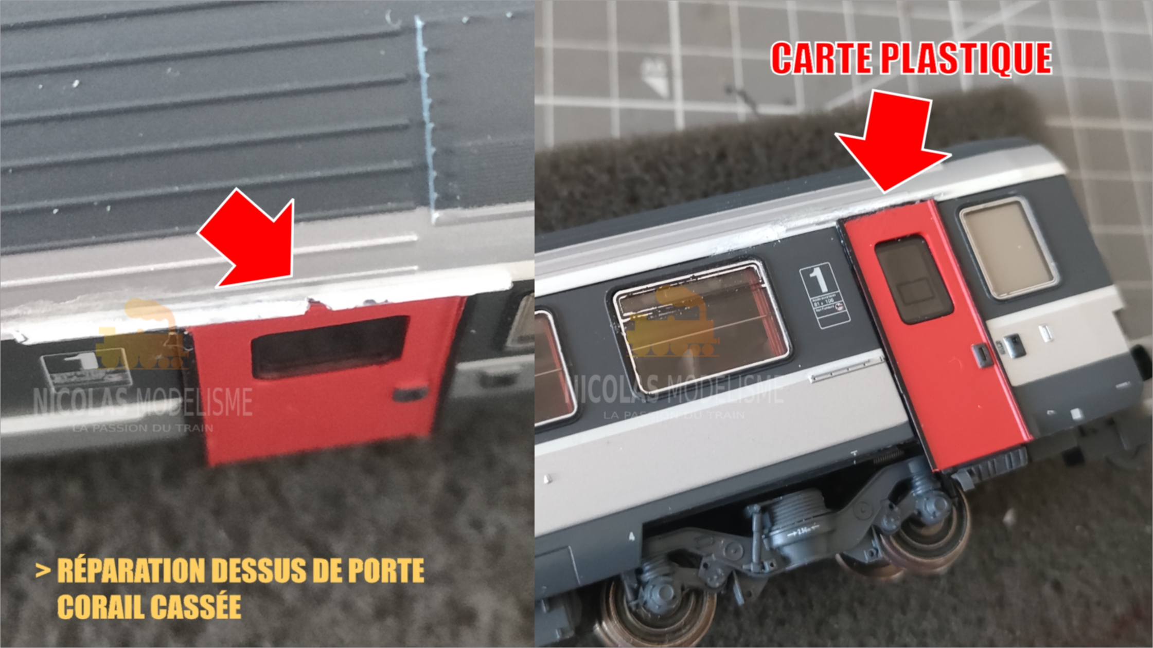 Réparation dessus de porte cassée